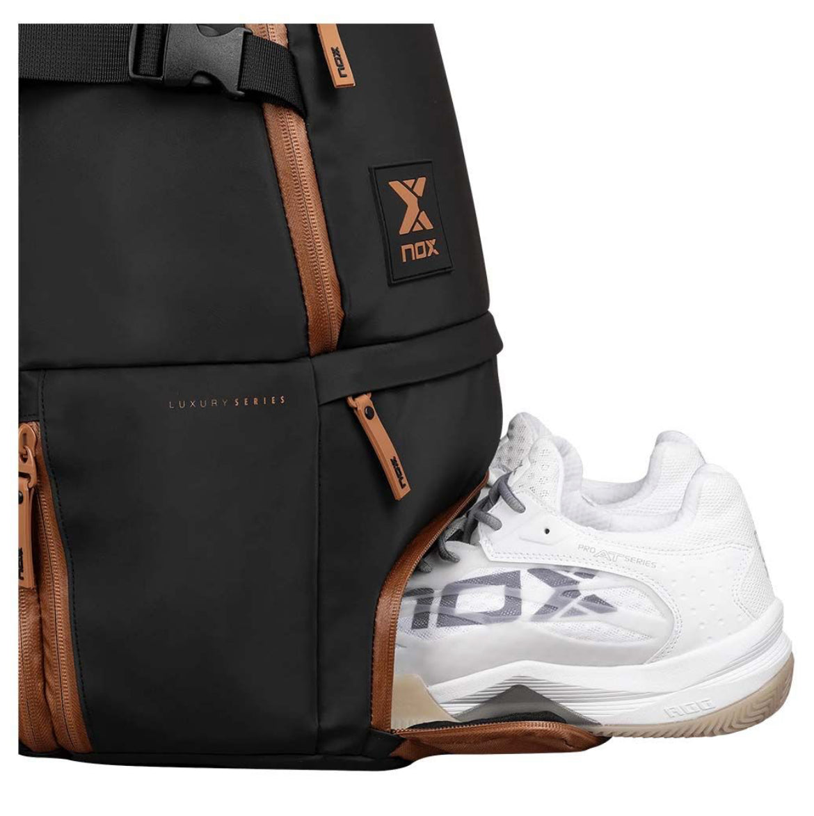 NOX LUXURY OPEN Padel Hátizsák - Black/Brown