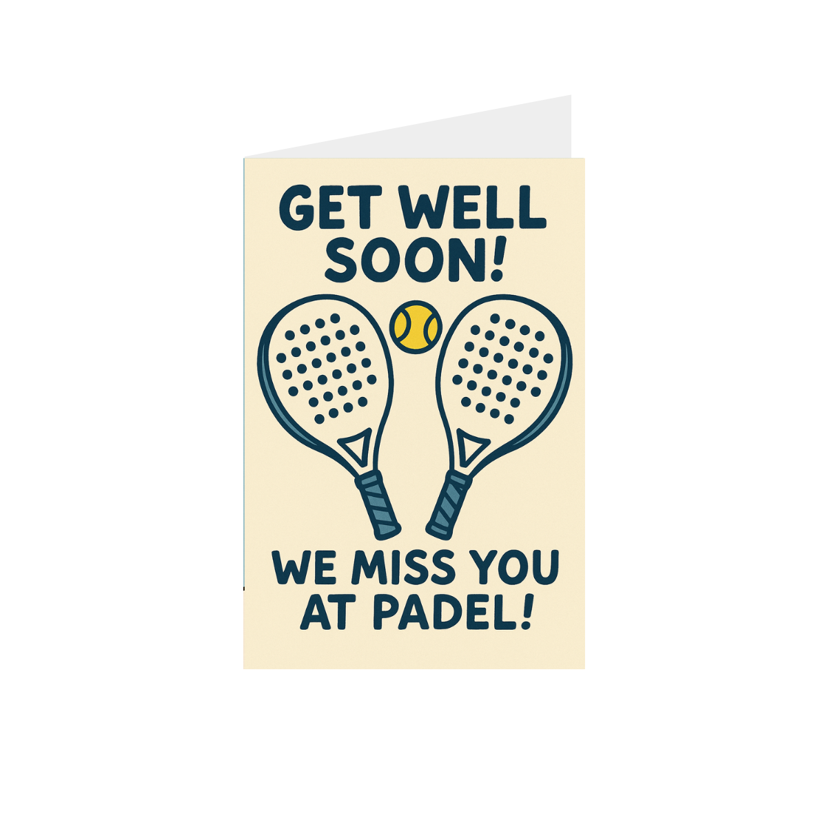 Padeles Ajándékkísérő Kártya Borítékkal - Get well soon!