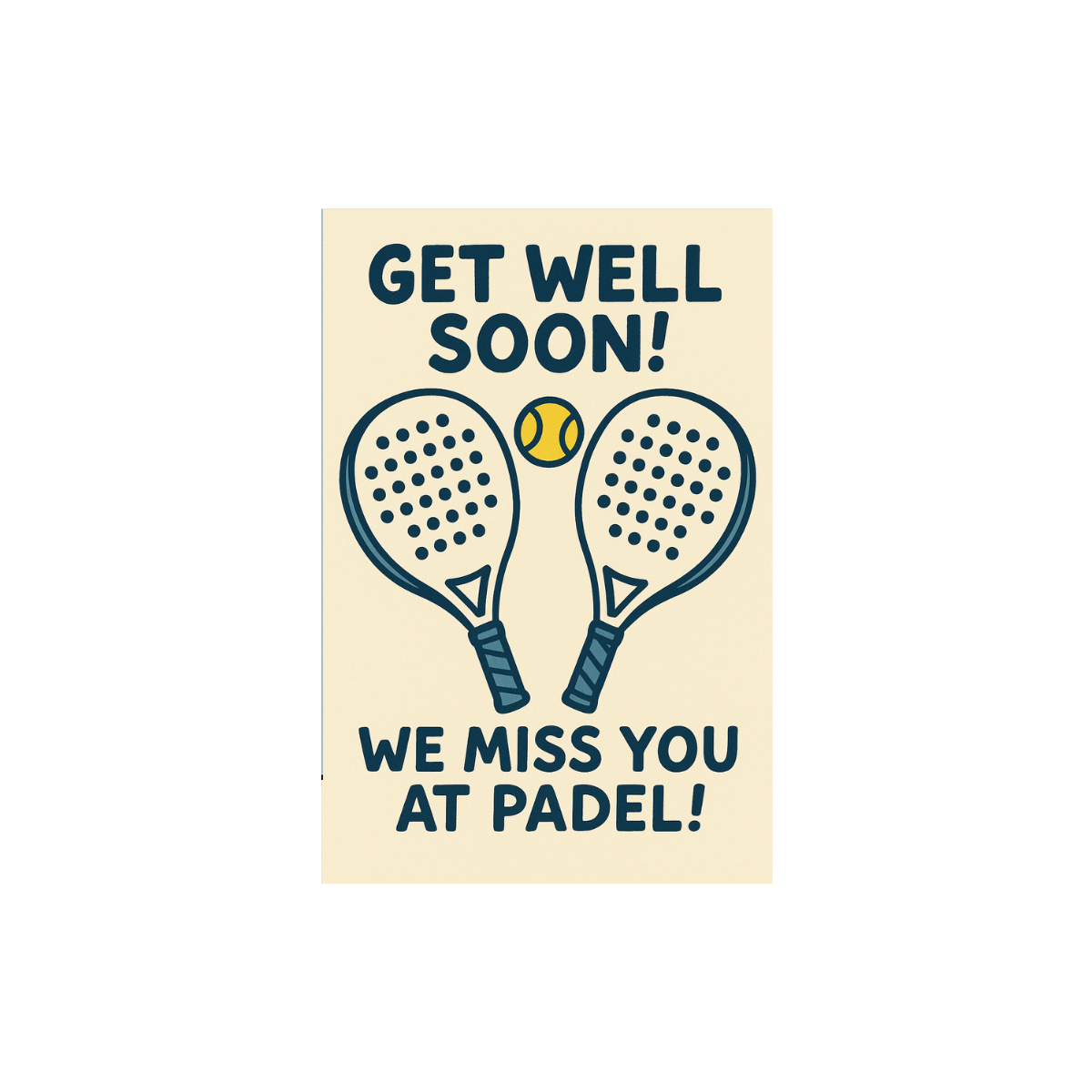 Padeles Ajándékkísérő Kártya Borítékkal - Get well soon!