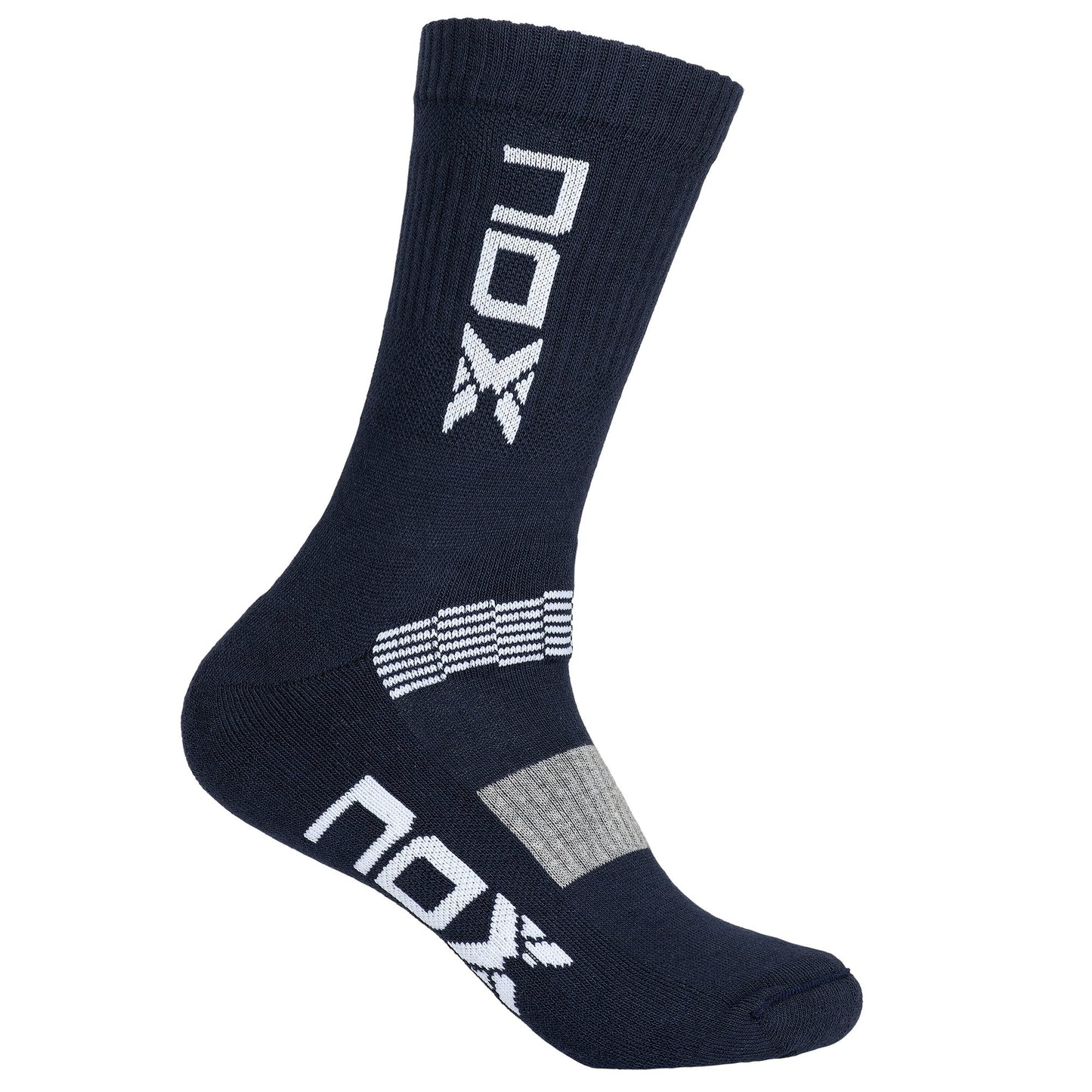 NOX Magasszárú Sportzokni Blue/White Logo - Padel 4 All