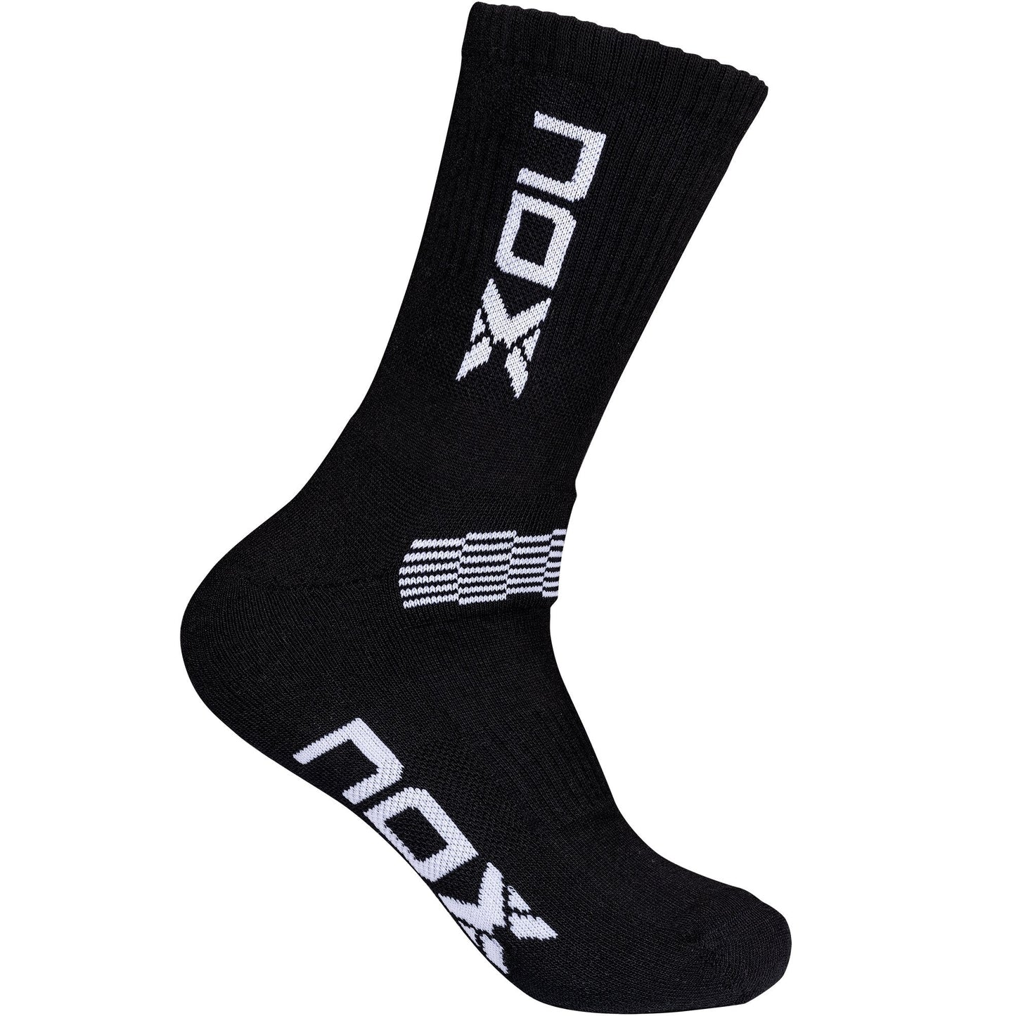 NOX Magasszárú Sportzokni Black/White Logo - Padel 4 All