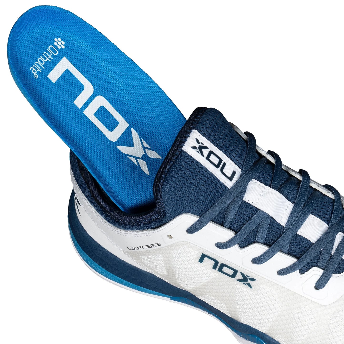NOX NEBRO Padel Cipő - Fehér/Svéd Kék - Padel 4 All