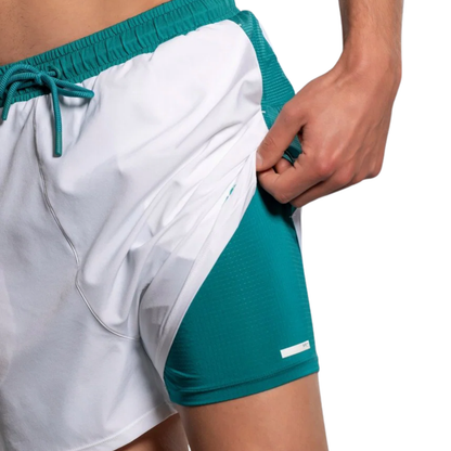 NOX PRO Férfi Sport Short - White/Ivy Green