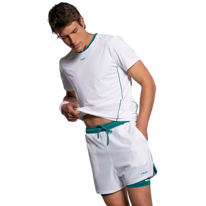 NOX PRO Férfi Sport Short - White/Ivy Green