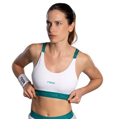 NOX PRO Női Sportmelltartó - White/Ivy Green