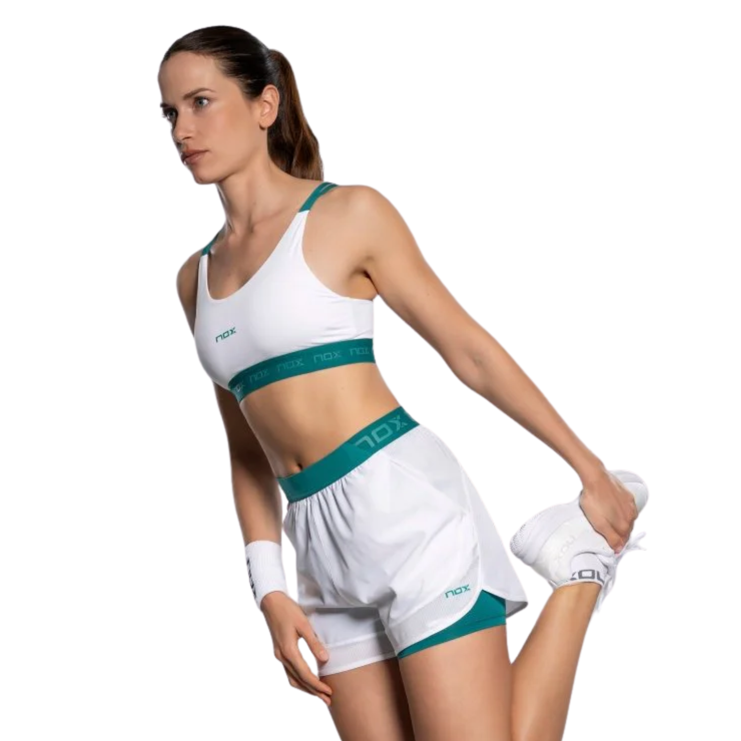 NOX PRO Női Sportmelltartó - White/Ivy Green