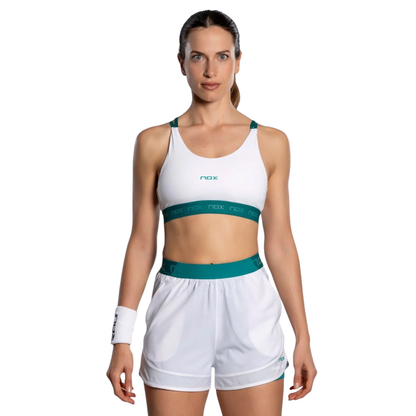NOX PRO Női Sportmelltartó - White/Ivy Green
