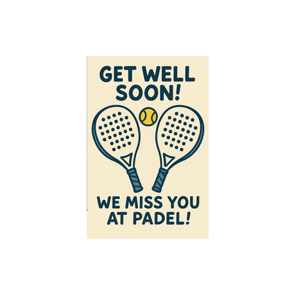 Padeles Ajándékkísérő Kártya Borítékkal - Get well soon!