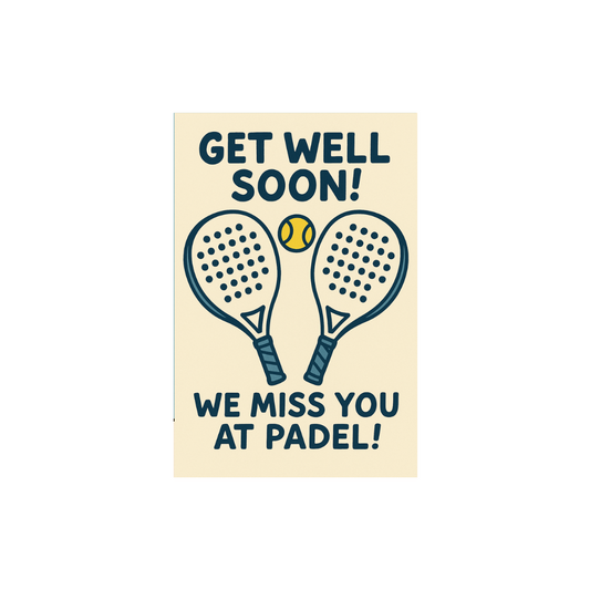 Padeles Ajándékkísérő Kártya Borítékkal - Get well soon!