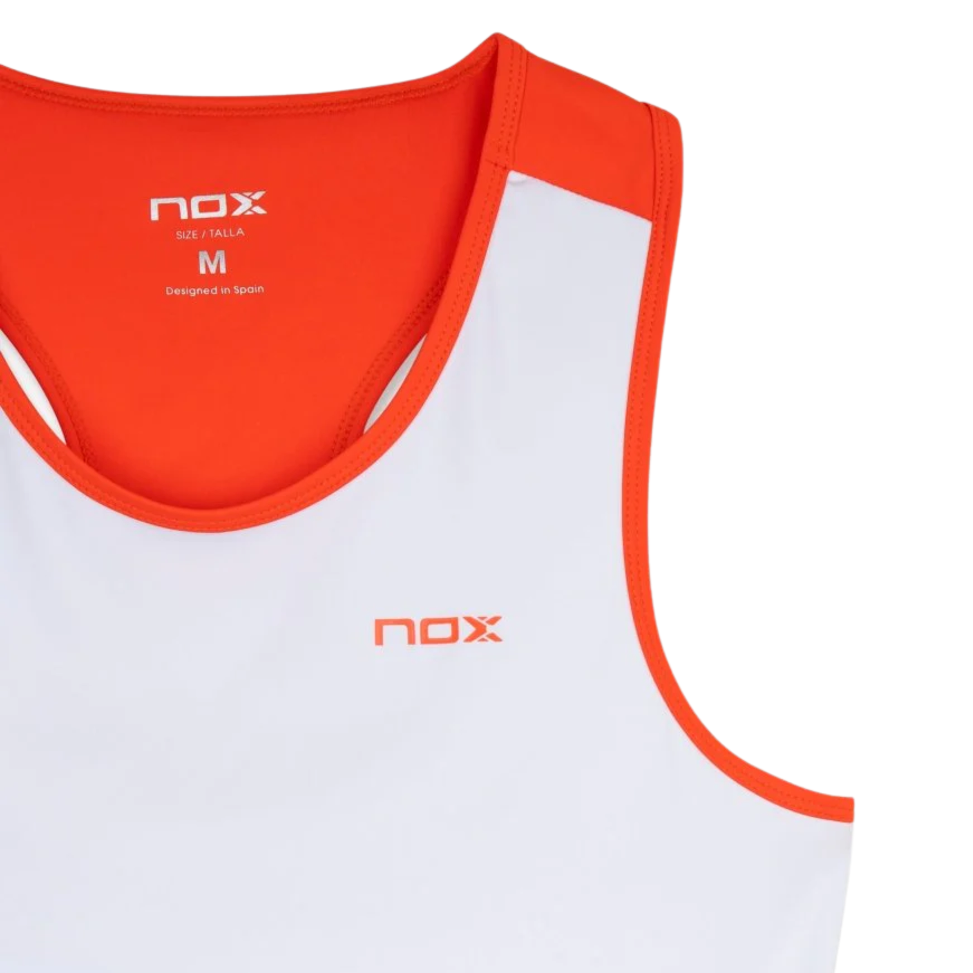 NOX Női sporttop fehér piros színben