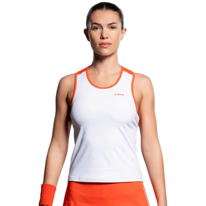 NOX Női sporttop fehér piros színben