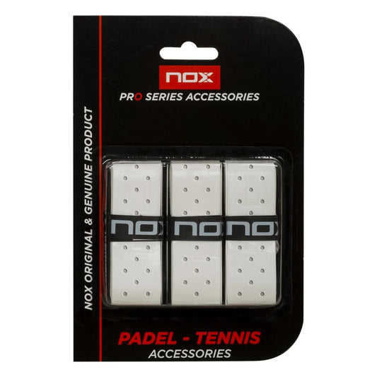 NOX | BOX 120 UNITS OVERGRIPS PRO WHITE PERFORATED